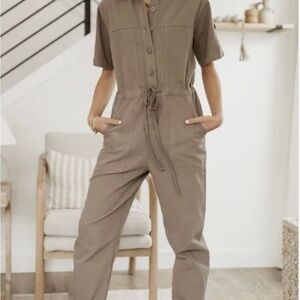 Women's Utility Green Jumpsuit